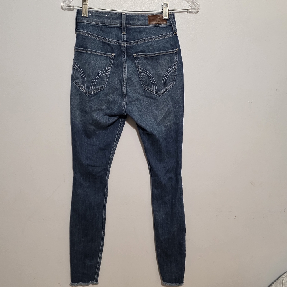 Hollister High-Rise Super Skinny Jeans Dark Wash 0 Short - Picture 3 of 4